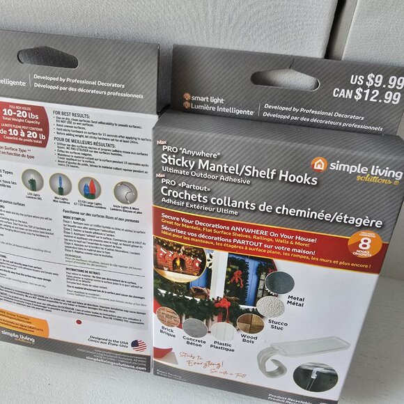 ADHESIVE hooks, clips, ties-VARIETY-10 Packages for organizing - Picture 9 of 13